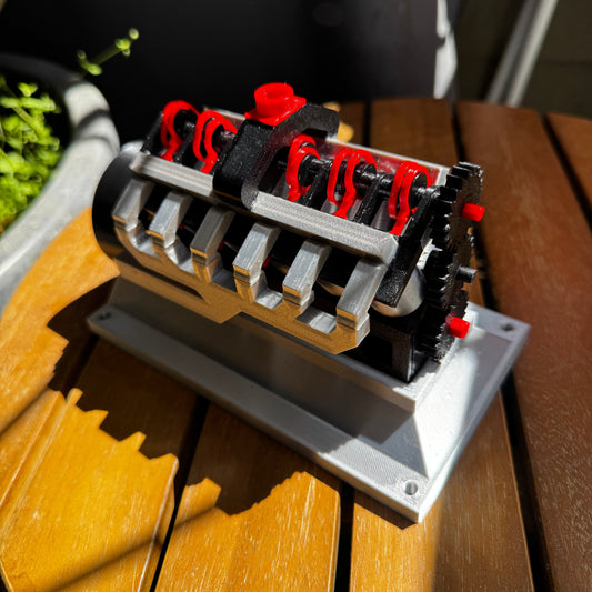 Motor neumático V12 en miniatura (ensamblado)