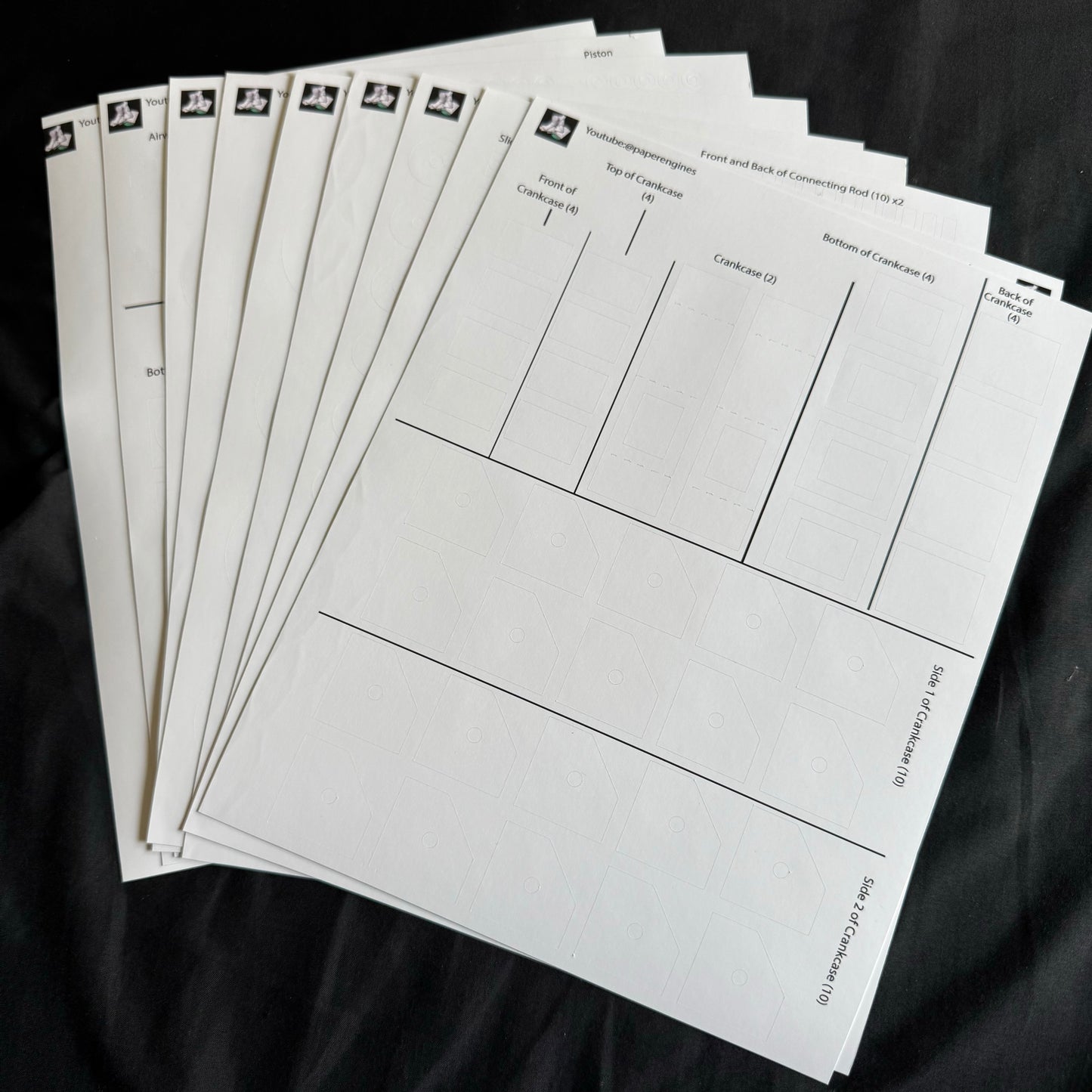 Single-Cylinder Paper Engine Model Kit – Pre-Cut 10-Sheet Template